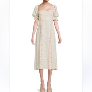 WeWoreWhat Mint Green Floral Midi Dress